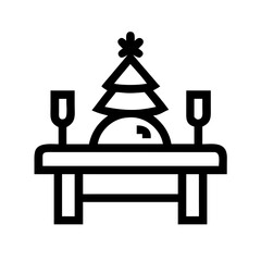 festive table setting christmas icon