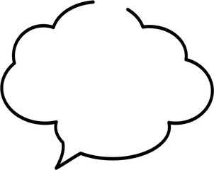 手書き風吹き出しの線画アイコン。｜アイコン, イラスト, 手書き, フレーム, 会話, コメント, 素材