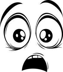 Surprised Face with Wide Eyes and Open Mouth – Shocked Expression Vector Art