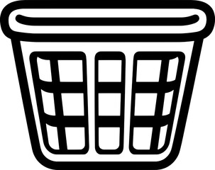 Laundry Basket Full of Clothes – Household Chore and Cleaning Vector Illustration