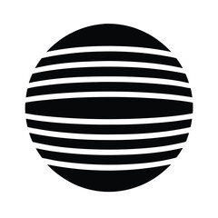 Circle Horizontal Stripes Icon Vector Illustration