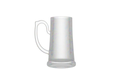 3D Render a glass pitcher with a handle on a white background