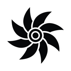 Pinwheel With Five Curved Blades Icon Vector Illustration