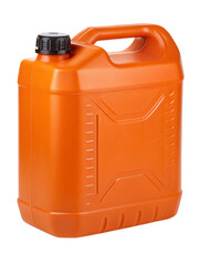 orange plastic gallon, isolated PNG transparent background