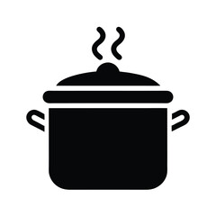 Pot With Steam Icon Vector Illustration
