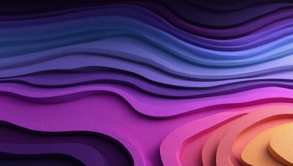 Abstract layered waves of vibrant purple, pink, and blue hues create a dynamic, undulating landscape.  The texture appears smooth yet slightly textured