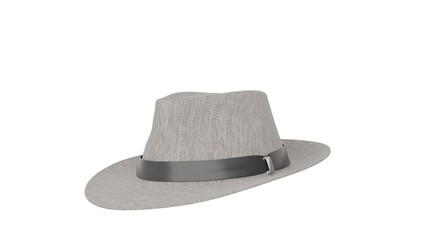 3D Render a hat with a leather band and a buckle