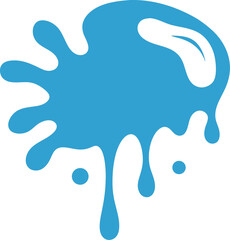 Solid liquid spill shape, messy abstract vector with white background.