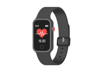 Fototapeta premium Smartwatch with Heart Rate Monitor Display - Digital Health and Fitness Technology for Wellness Tracking