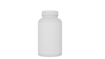 3D Render a white bottle with a white lid
