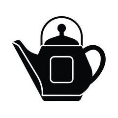 Obraz premium Teapot With Teabag Icon Vector Illustration