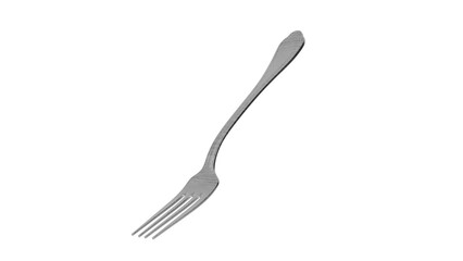 3D Render a fork with a fork tip on a white background