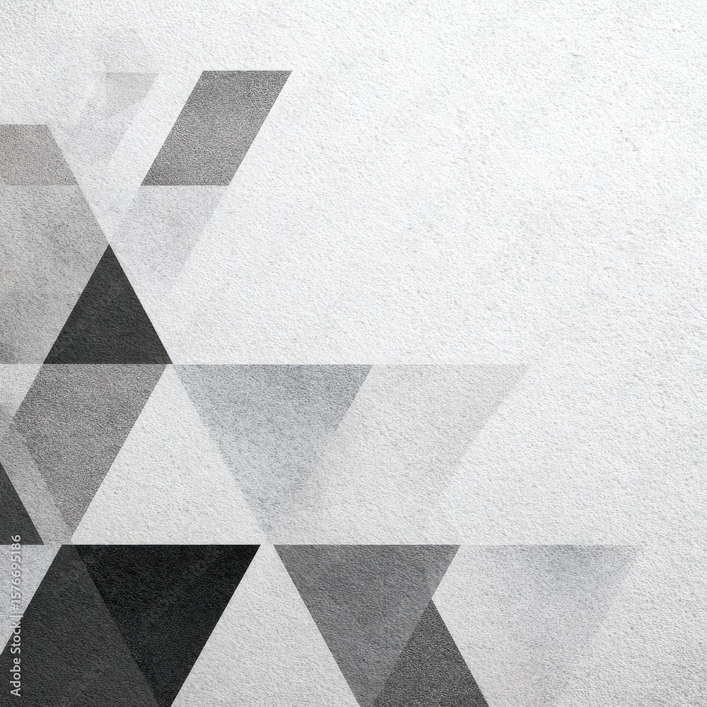 Poster abstract grayscale geometric pattern of overlapping triangles on a textured background. the design f