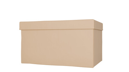 3D Render a box with a lid is shown on a white background
