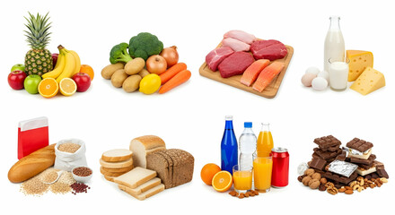 Balanced Diet: Vibrant Fruits, Vegetables, and Proteins