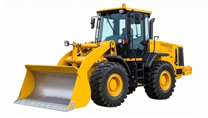 Fototapeta premium yellow bulldozer isolated on white