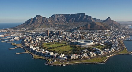 Obraz premium Cape town cityscape aerial view
