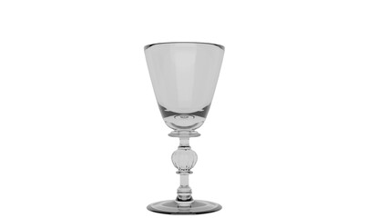 3D Render a glass of wine on a white background