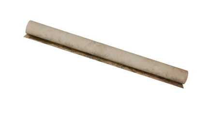 3D Render a roll of paper sitting on top of a white surface