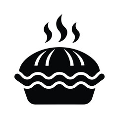 Pie With Steam Vents Icon Vector Illustration