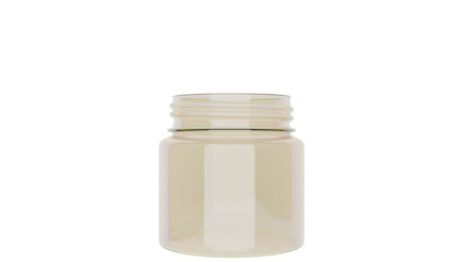 3D Render a glass jar with a white lid
