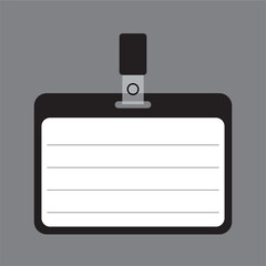Black and White Identification Name Tag Holder Istration on Gray Backgroundvector id card