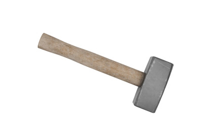 3D Render a hammer with a wooden handle on a white background