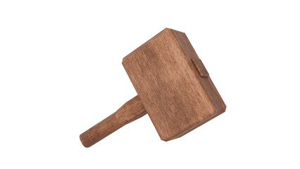 3D Render a wooden mallet with a wooden handle