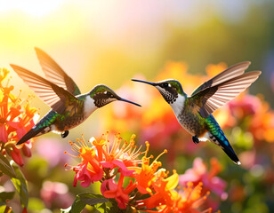Fototapeta premium hummingbird and flower