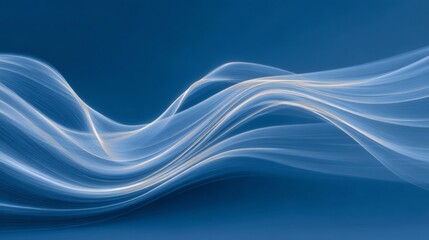 Fototapeta premium Abstract Blue Wave Flowing Smoothly Dynamic Motion