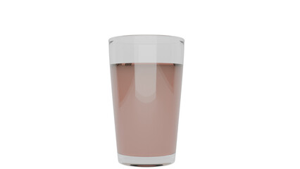 3D Render a glass of water with a white rim