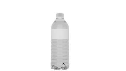 3D Render a plastic bottle of water with a butterfly on the side