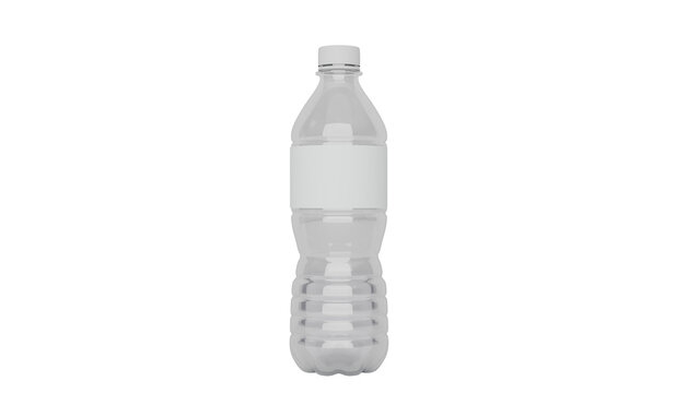 3D Render a plastic bottle with a white cap