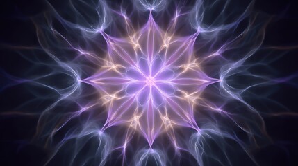 Minimal AI neural path with symmetrical glowing patterns on a tech-inspired canvas