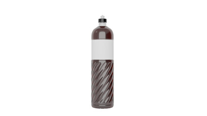 3D Render a bottle of water with a white label on it