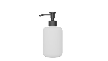 3D Render a white bottle with a black pump on it
