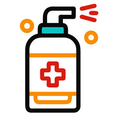 Obraz premium Hand sanitizer concept represented by hand sanitizer container on white background. Hand sanitizer design is useful for hygiene concepts, clean living, and stopping germs.