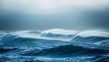 Fototapeta premium abstract background with foggy ocean waves