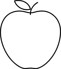 Flat style apple fruit line art illustration