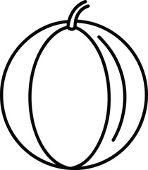 Flat style honeydew melon line art illustration