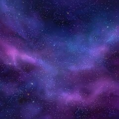 Obraz premium A vertical starry night sky with a smooth gradient from deep purple to dark blue, filled with tiny sparkling stars and a soft glowing purple nebula drifting through the center.