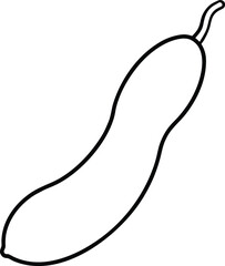 Obraz premium Flat style tamarind pod tropical line art illustration