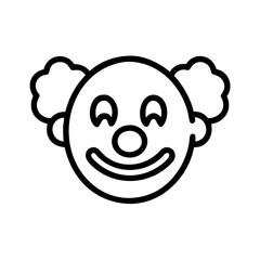 A playful clown face, the epitome of laughter and amusement, features charming lines and a whimsical design.