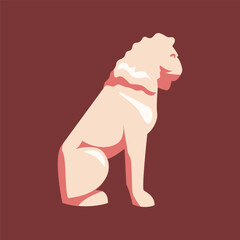 lion statue icon illustration