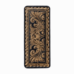 Embossed Leather Patch with Floral Design -