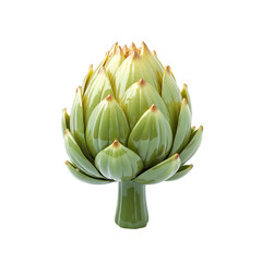 Fototapeta premium A stunning green glass artichoke sculpture showcasing intricate detailing, vibrant colors, and a modern artistic flair, perfect for home décor or as a centerpiece.