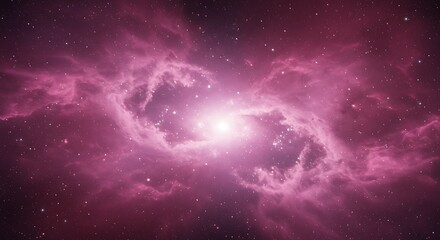 Stunning Pink Nebula in Outer Space with Stars and Clouds variation 2