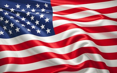 Naklejka premium Photo of waving american flag