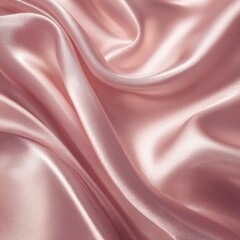 Soft, flowing folds of pale pink satin fabric create a luxurious and elegant texture.  The subtle light reflects off the smooth surface, highlighting the graceful curves