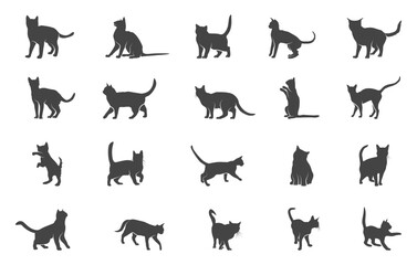 Cat svg, Cat silhouette, Cat walking svg, Cat walking silhouette, Black cat collection, Cat clipart, Cat vector drawing. 